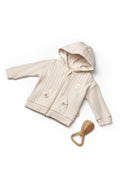 Organic Ribbed Polka Dot Zip-Up Jacket