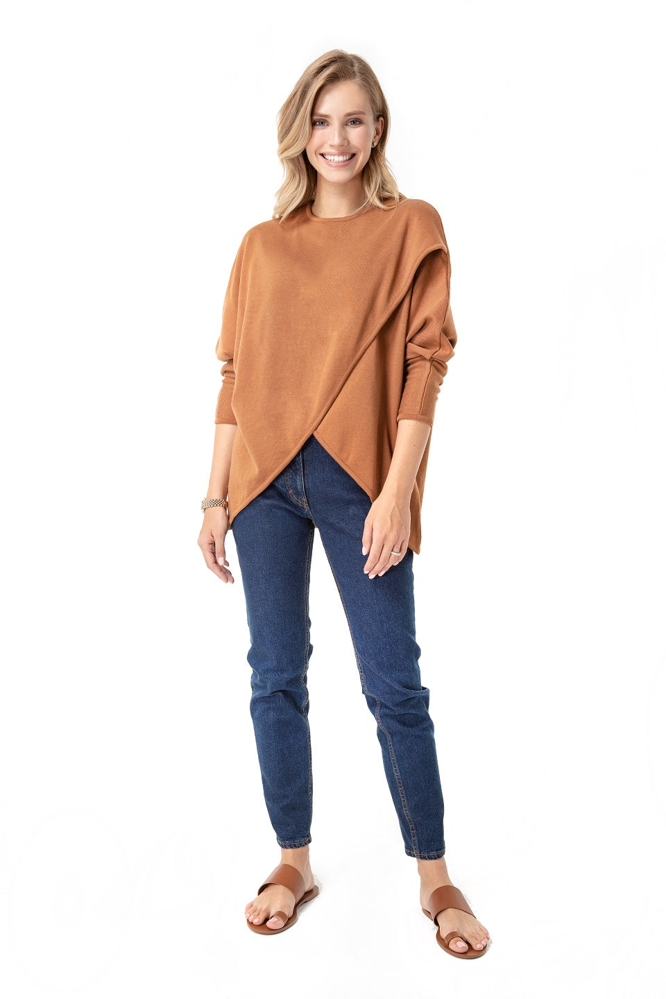 Let Loose Crossover Long Sleeve Maternity/Nursing Knit Top
