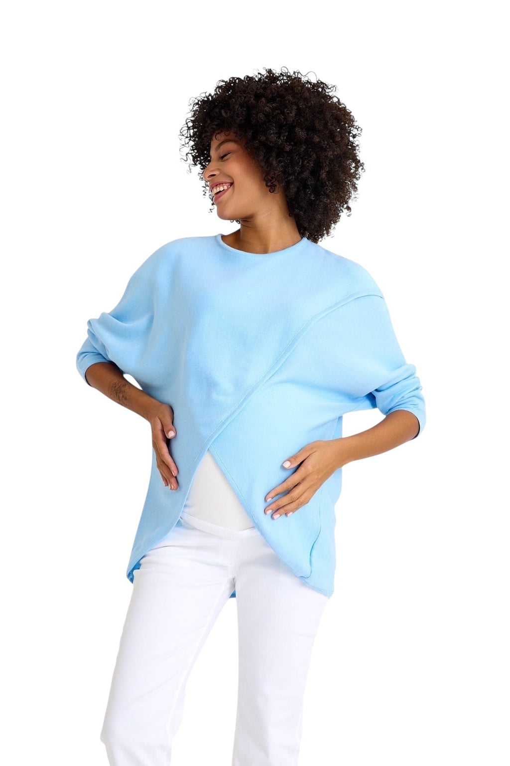 Let Loose Crossover Long Sleeve Maternity/Nursing Knit Top