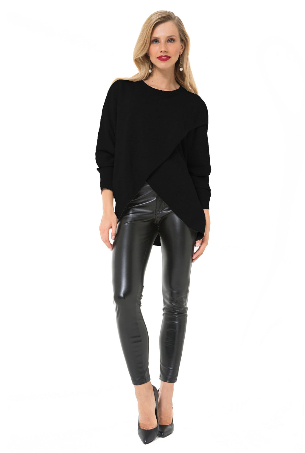 Let Loose Crossover Long Sleeve Maternity/Nursing Knit Top