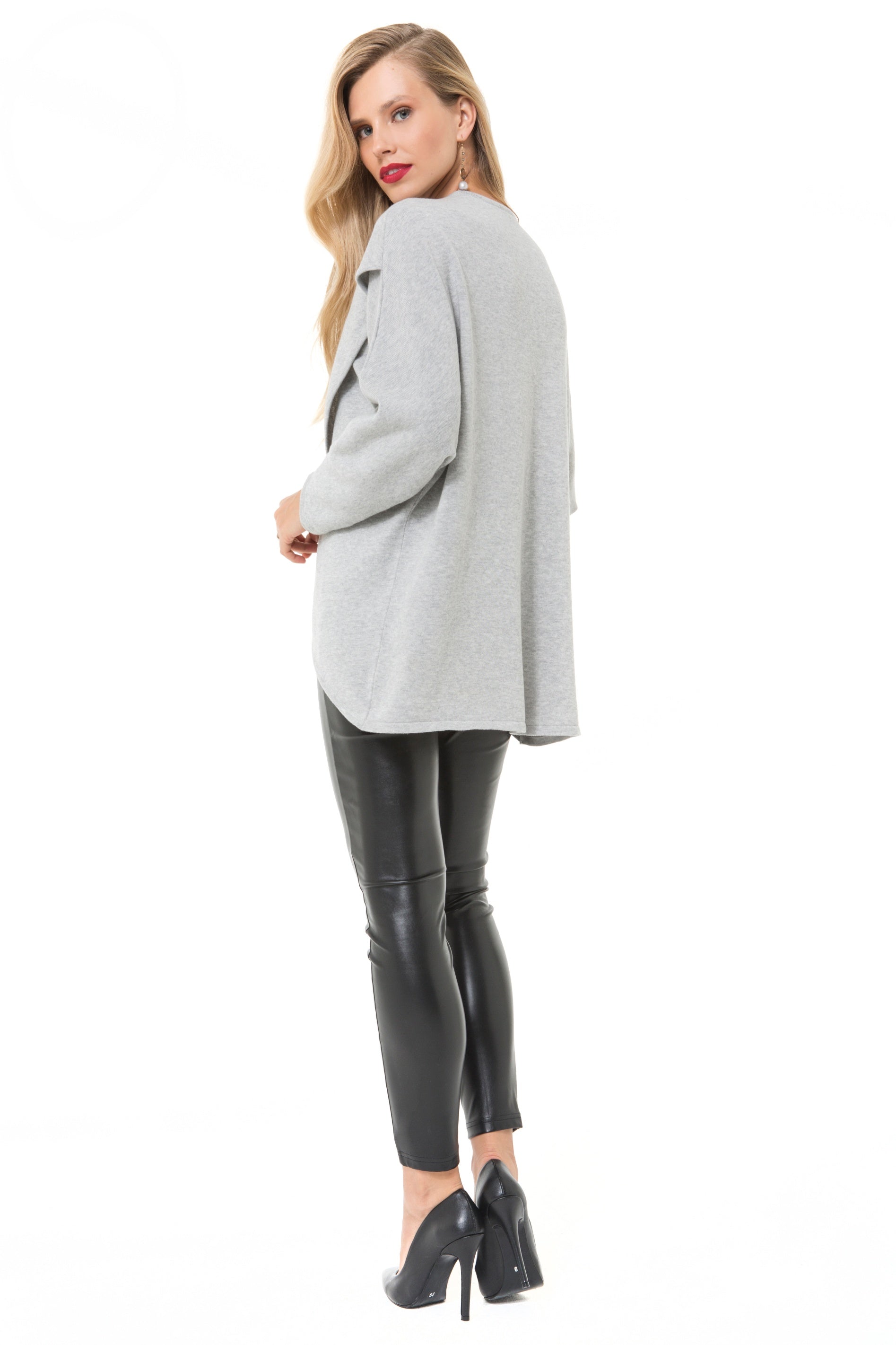 Let Loose Crossover Long Sleeve Maternity/Nursing Knit Top